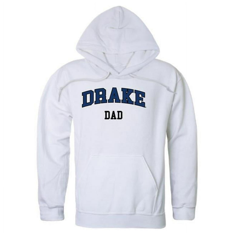 Drake University Mens Dad Hoodie White Extra Large