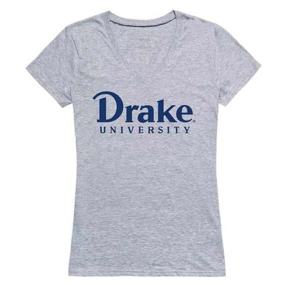 Drake University Women Seal T-Shirt, Heather Grey - Medium