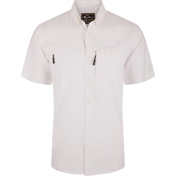 Drake Waterfowl 8-Shot Flyweight Shirt SS Bright White Small