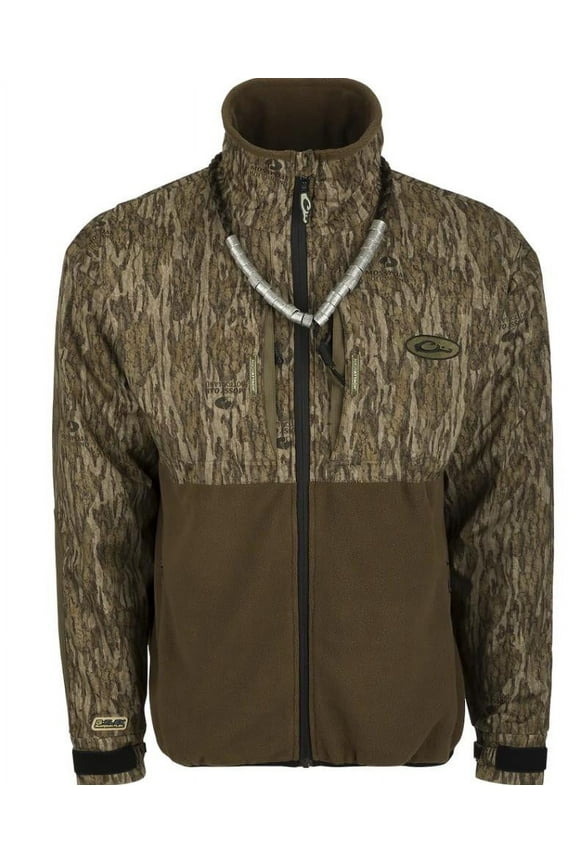 Drake Men's Guardian Flex Fleece Eqwader Full Zip Jacket Mossy Oak Bottomland Large