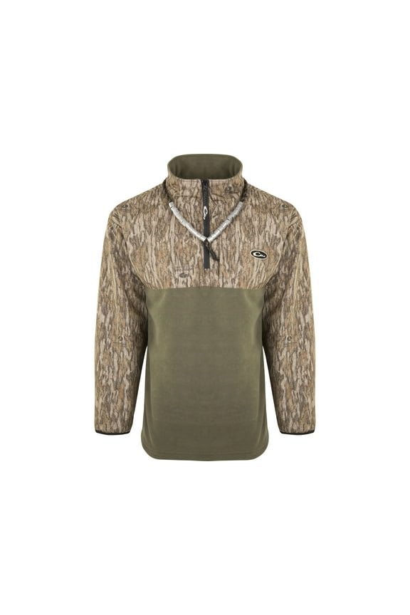 Drake Men's Quarter Zip Refuge Eqwader Jacket Mossy Oak Bottomland Large