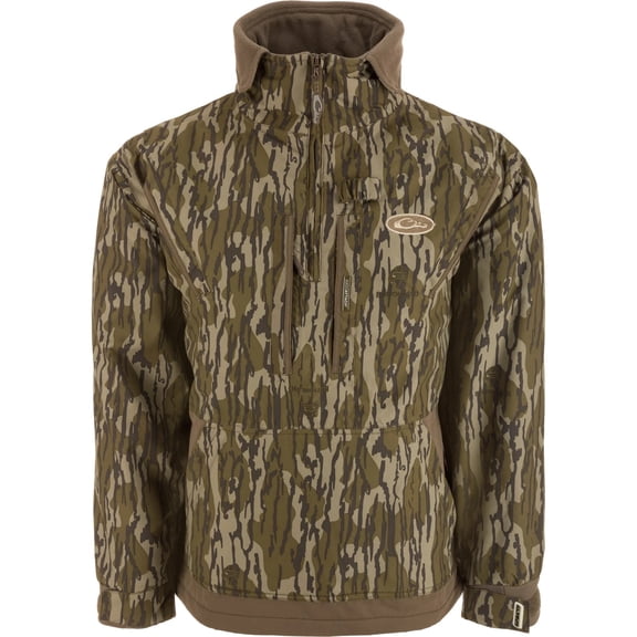 Drake Waterfowl MST Waterproof Fleece-Lined 1/4 Zip Jacket- Mossy Oak Original Bottomland- Large