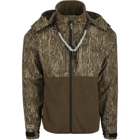 Drake MST Guardian Eqwader Flex Fleece Full Zip Jacket with Hood - Mossy Oak Bottomland
