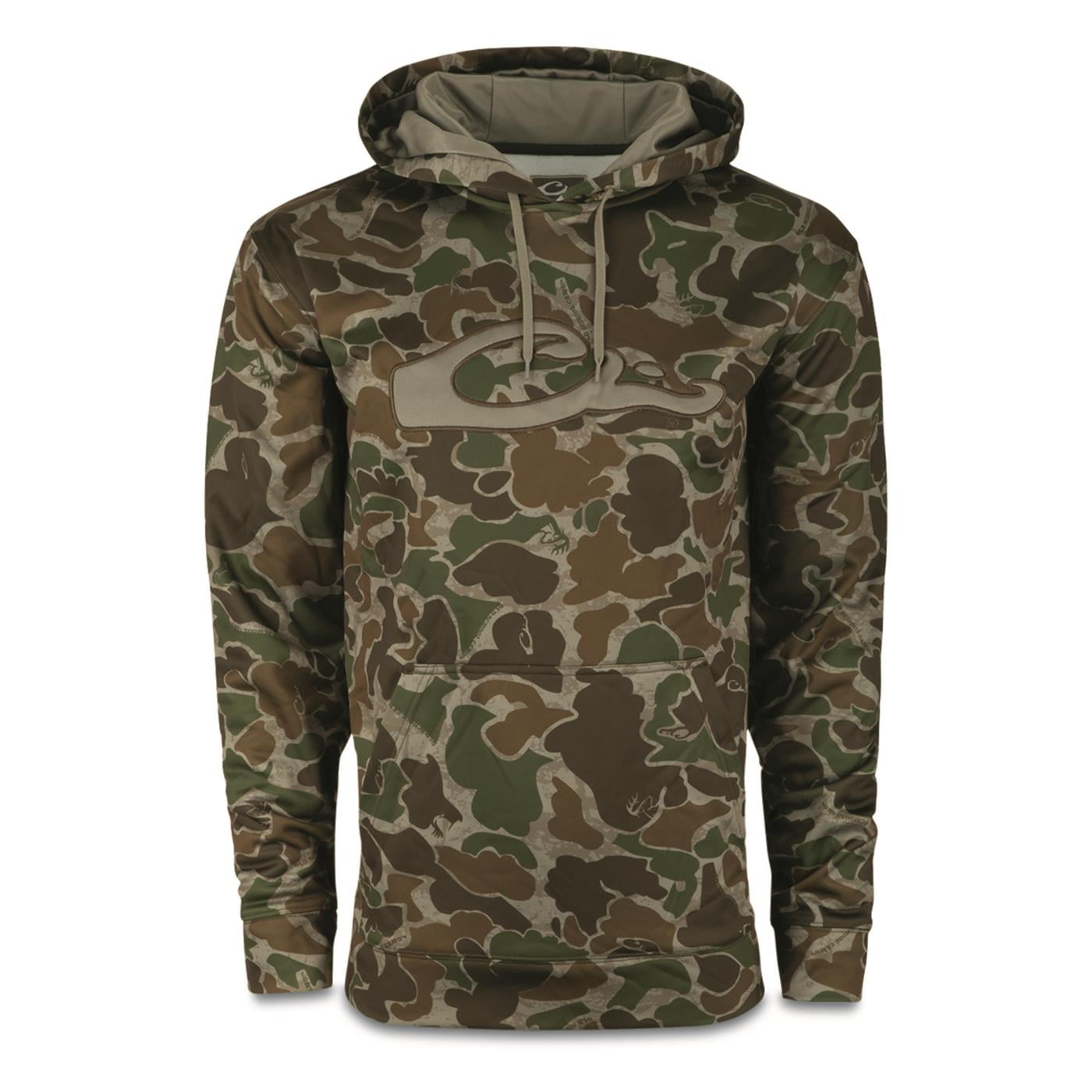 Drake Waterfowl Men's Performance Hoodie – Camo Hunting Hoodie With Fleece Lining & Kangaroo Pocket