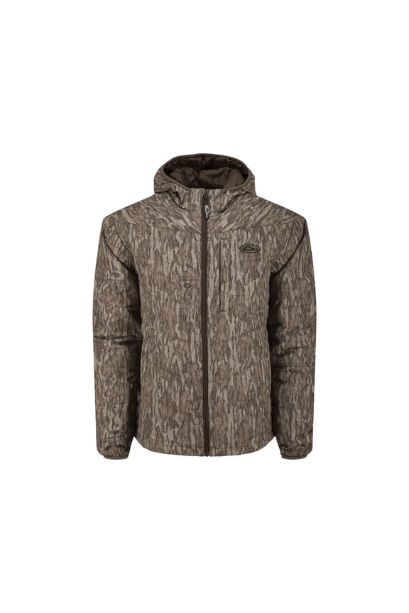 Drake Men's MST Synthetic Down Hooded Jacket Mossy Oak Bottomland 2XL