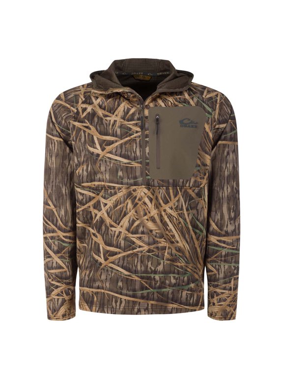 Men's Grid Fleece Half-Zip Hoodie Jacket
