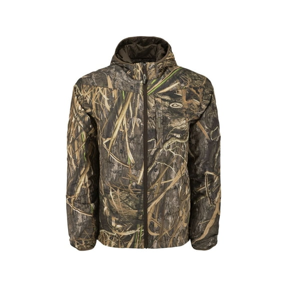 Drake Men's MST Synthetic Down Hooded Jacket Mossy Oak Shadow Grass Habitat Large