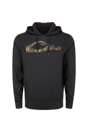 Men's Performance 8-Shot Hunting Casual Stretching Hoodie with Kangaroo Pocket, Lined Hood & Embroidered Logo, Black, Large