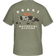 thumbnail image 1 of Drake Waterfowl Mens Pocket T-Shirt - Retro Pointer Short Sleeve Design-Sage Light Heather-small, 1 of 1