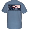 thumbnail image 1 of Drake Waterfowl Short Sleeve Patriotic Bar T - Silver Lake Blue - XX-Large, 1 of 2