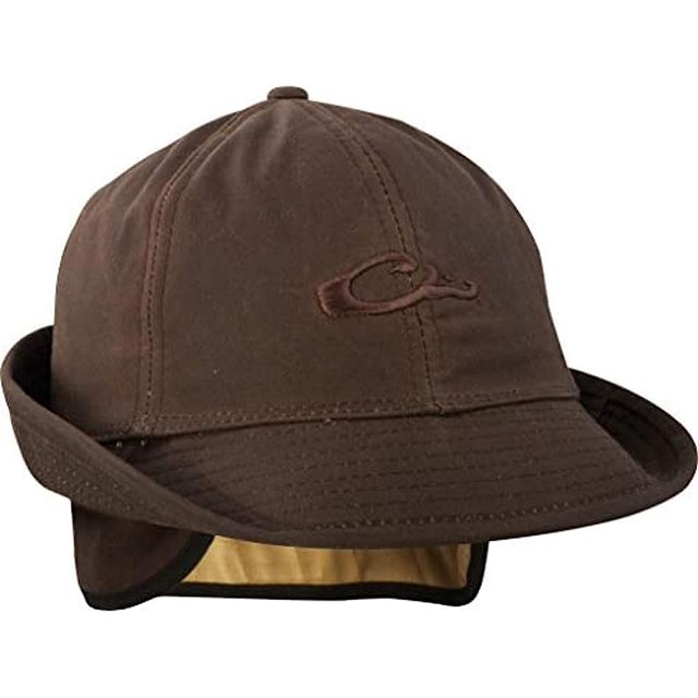 Drake Waterfowl Waxed Cotton Jones Hat Brown Medium/Large DH7007BRN2
