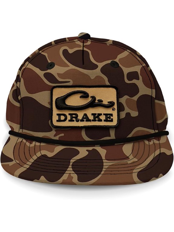 Drake X Lost Goat Rope Snap-Back Cap, 60% Cotton 40% Polyester, Mossy Oak Old School, One Size Fits Most