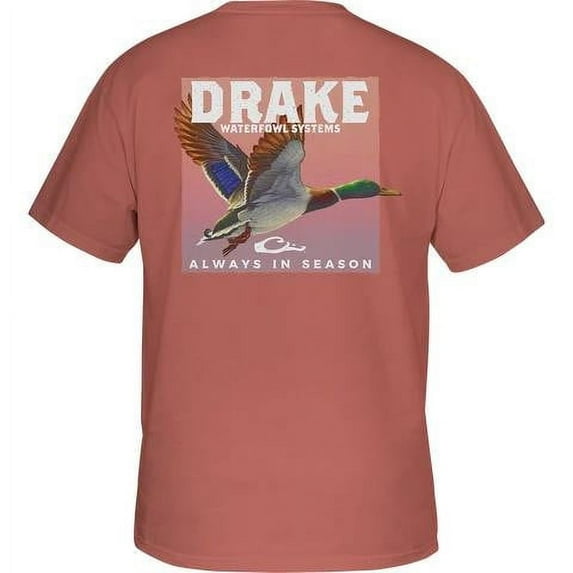 Drake Youth Mallard In Flight Tee - Short Sleeve - Coral Cloud