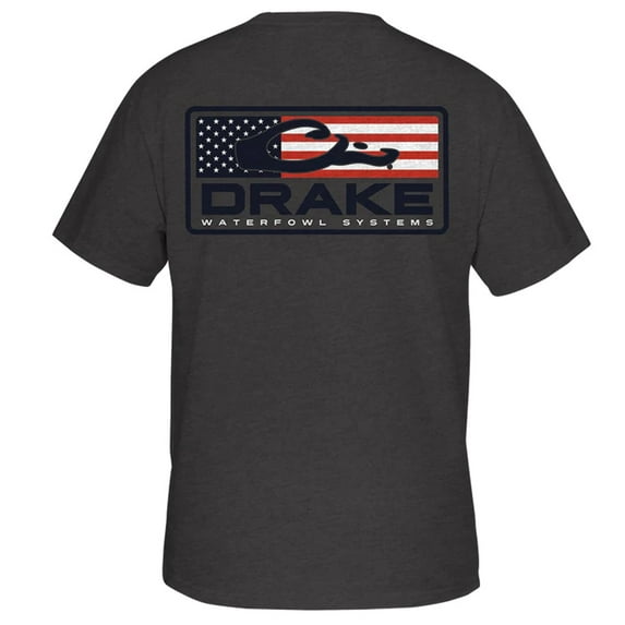 Drake Youth Patriotic Bar Tee - Short Sleeve - Graphite Heather
