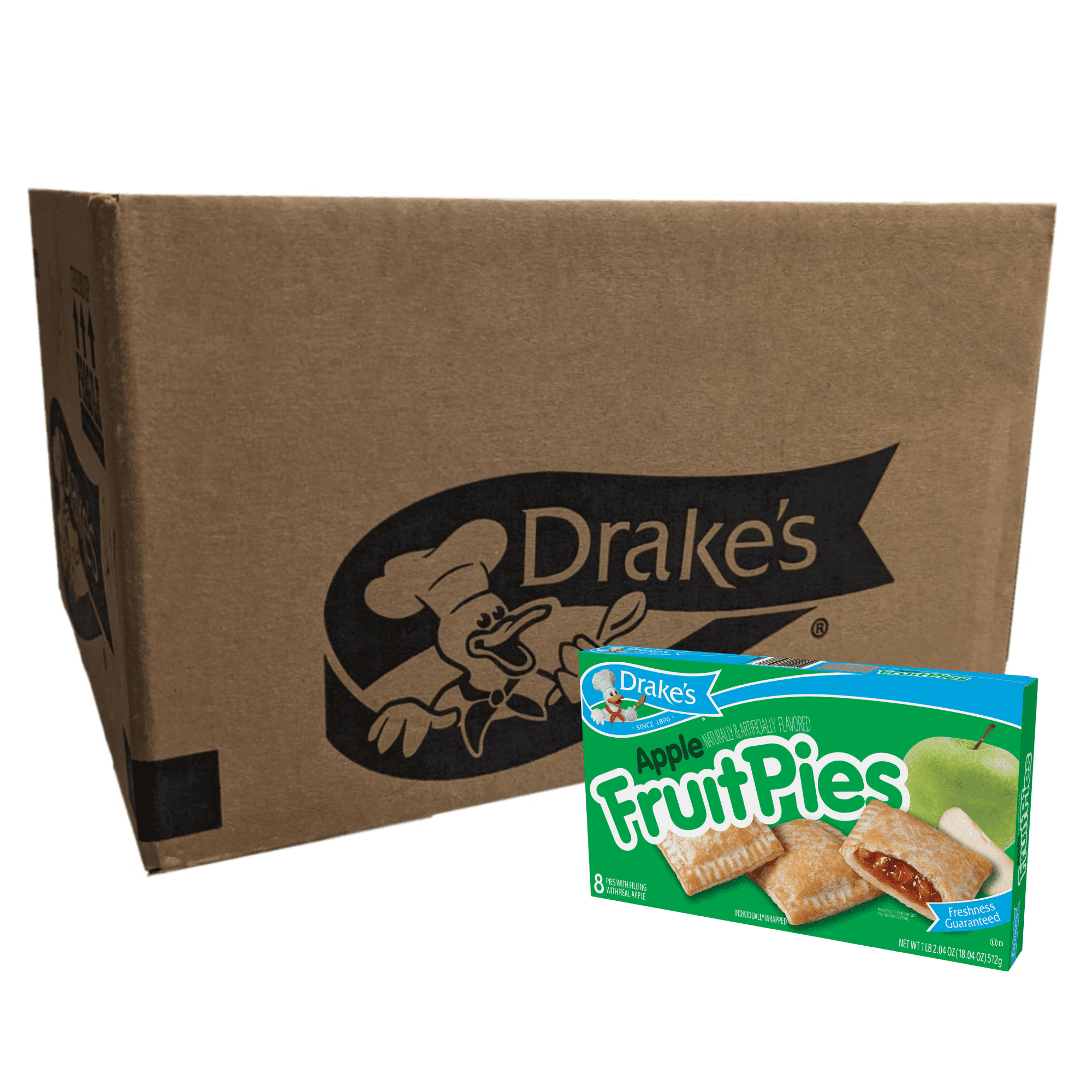 Drake's Apple Fruit Pies, 12 Boxes, 96 Individually Wrapped Pies with