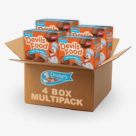 Drake's Devils Food Mini Cake Bites, 20 Pouches (4 Boxes), 33.6 oz