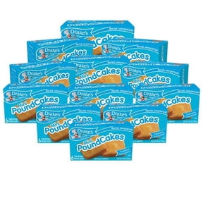 Drake's Mini Pound Cakes, 12 Boxes, 72 Individually Wrapped Traditional Cakes
