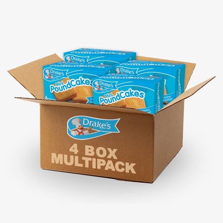 Drake's Mini Pound Cakes, 24 Mini Pound Cakes (4 Boxes), 40.0 oz