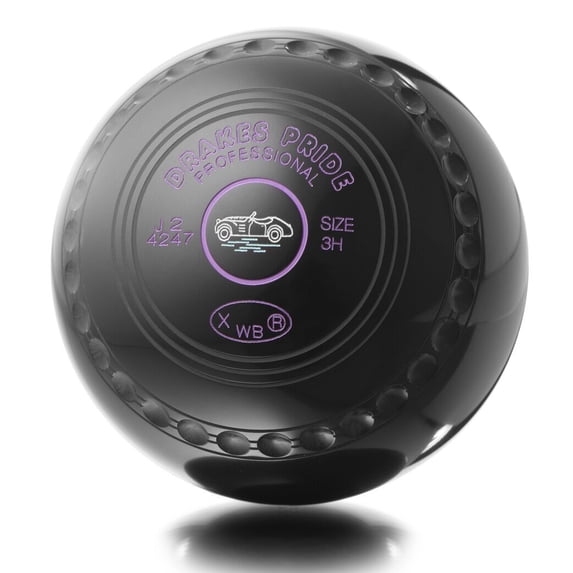 Drakes Pride Professional bowls - Black, gripped, Size 4, Heavy