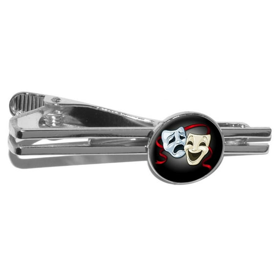 Drama Comedy Tragedy Masks - Acting Theatre Theater Round Tie Clip