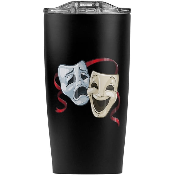 Drama Comedy Tragedy Masks Theater Stainless Steel 20 oz Travel Tumbler, Vacuum Insulated & Double Wall with Leakproof Sliding Lid | Great for Coffee/Hot Drinks and Cold Beverages