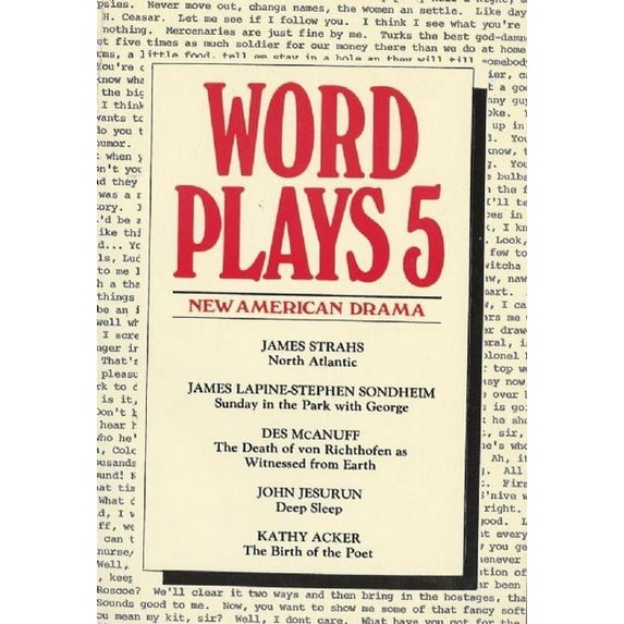 Drama Contemporary S: Wordplays Five: New American Drama (Paperback)