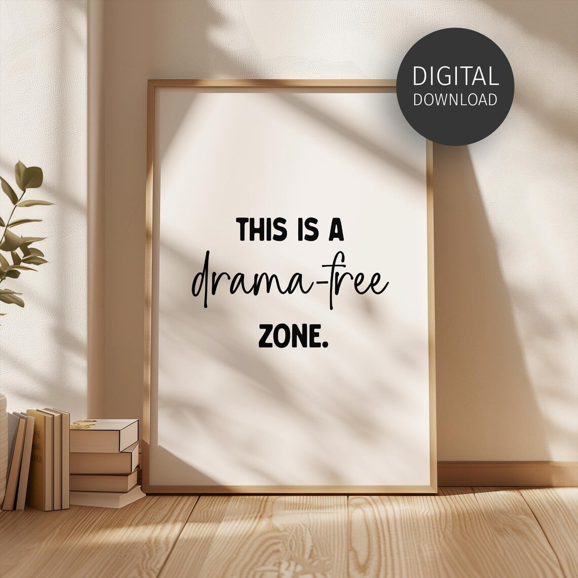 Drama-Free Zone Poster For Teenagers, Classroom Poster, Wall Art For ...