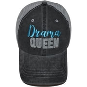 Drama Queen Hats for Women, Funny Trucker Hat, Girls Baseball Cap with Sayings, Adjustable Snapback Low Profile Hats Blue, Black