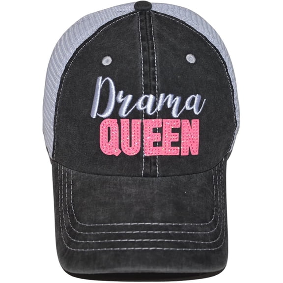Drama Queen Hats for Women, Funny Trucker Hat, Girls Baseball Cap with Sayings, Adjustable Snapback Low Profile Hats White, Black