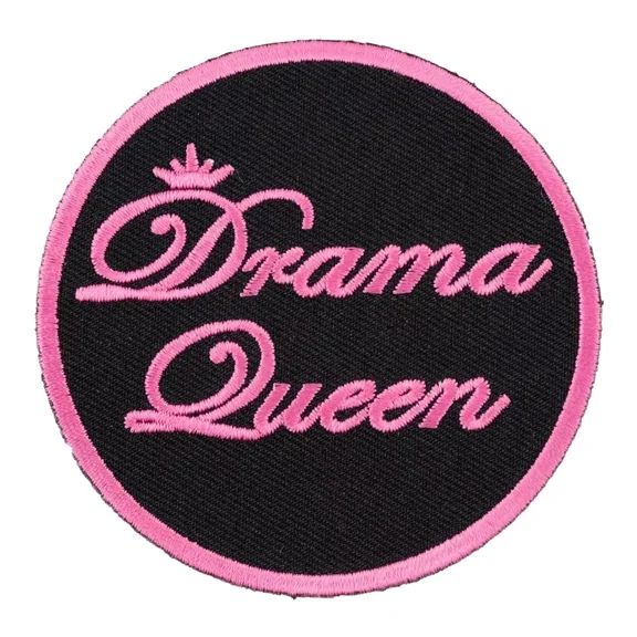 Drama Queen Pink & Black Patch, Ladies Patches