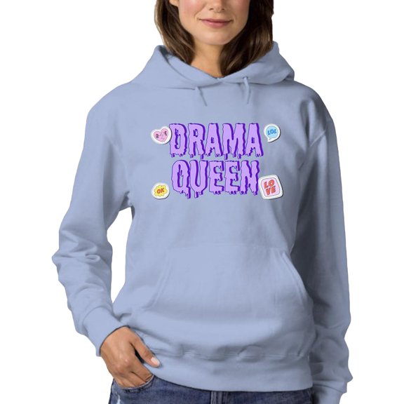 Drama Queen Quote Hoodie Women -Image by Shutterstock, Female 4X-Large