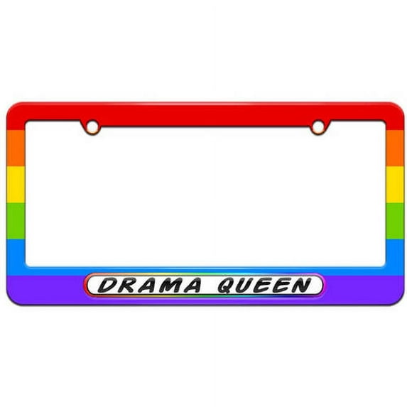 Drama Queen, Rainbows, Gay Lesbian License Plate Tag Frame, Multiple Colors