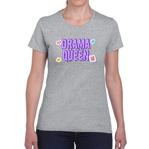 Drama Queen Teen Stickers T-Shirt Women -Image by Shutterstock, Female XX-Large