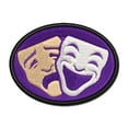 thumbnail image 1 of Drama Tragedy Comedy Masks Theater Applique Multi-Color Embroidered Iron-On Patch - 3 Inch Medium, 1 of 5