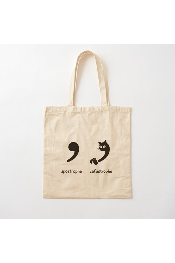 Dramabite Cat'Astrophe Canvas Tote Bags, Reusable Shopping Bag