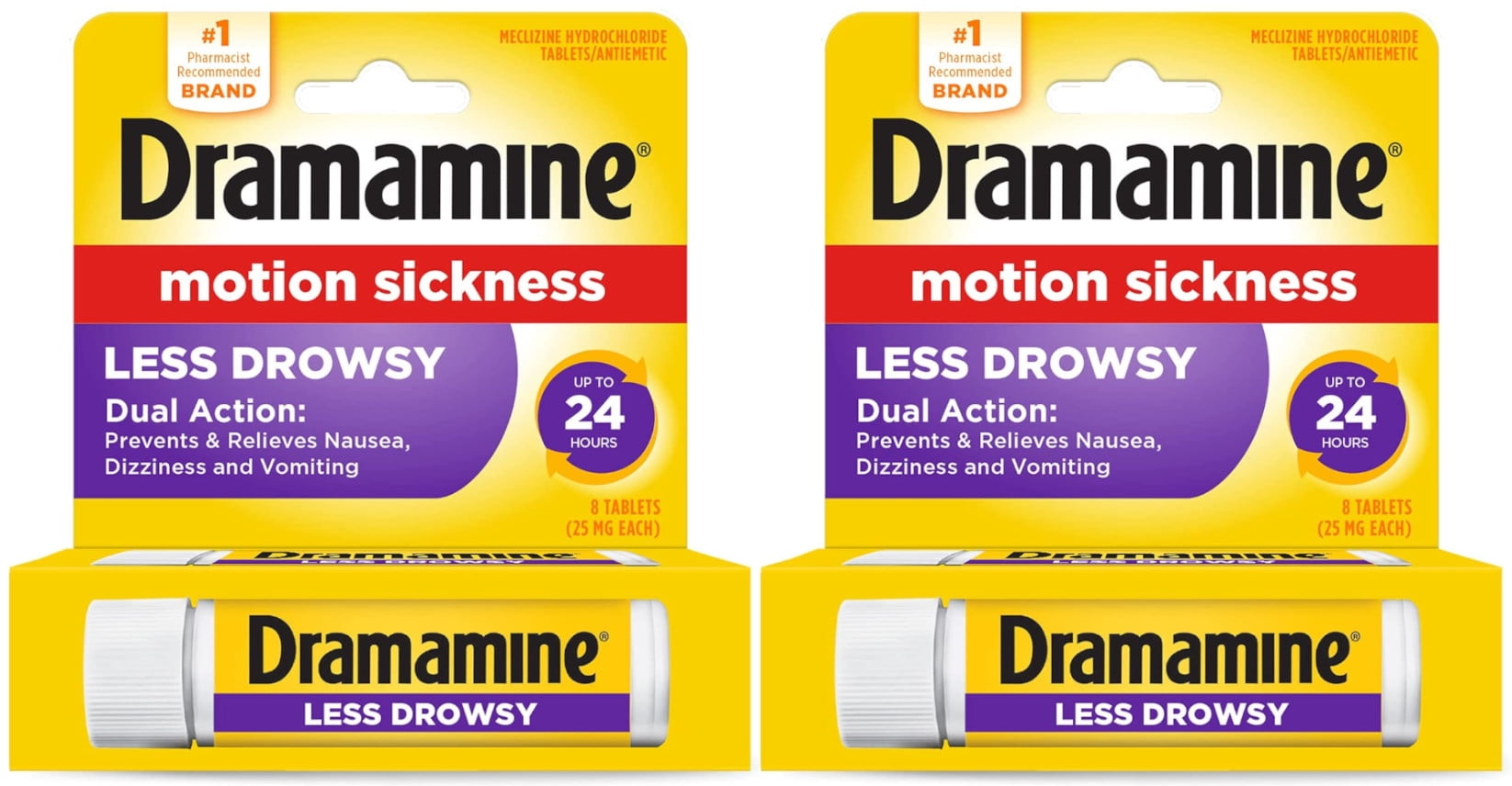 Dramamine Motion Sickness Nausea Pills Less Drowsy Formula Tablets, 8