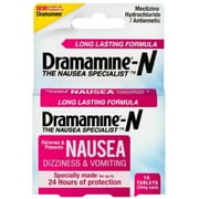 Dramamine Long Lasting Nausea Relief Tablets ,10 ea (Pack of 2)