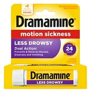Dramamine Motion Sickness Relief Less Drowsey Formula Tablets 8 ea (Pack of 2)