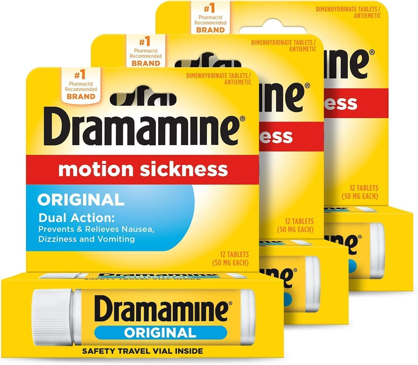 Dramamine Motion Sickness Relief Original Formula Tablets 12 CT (Pack