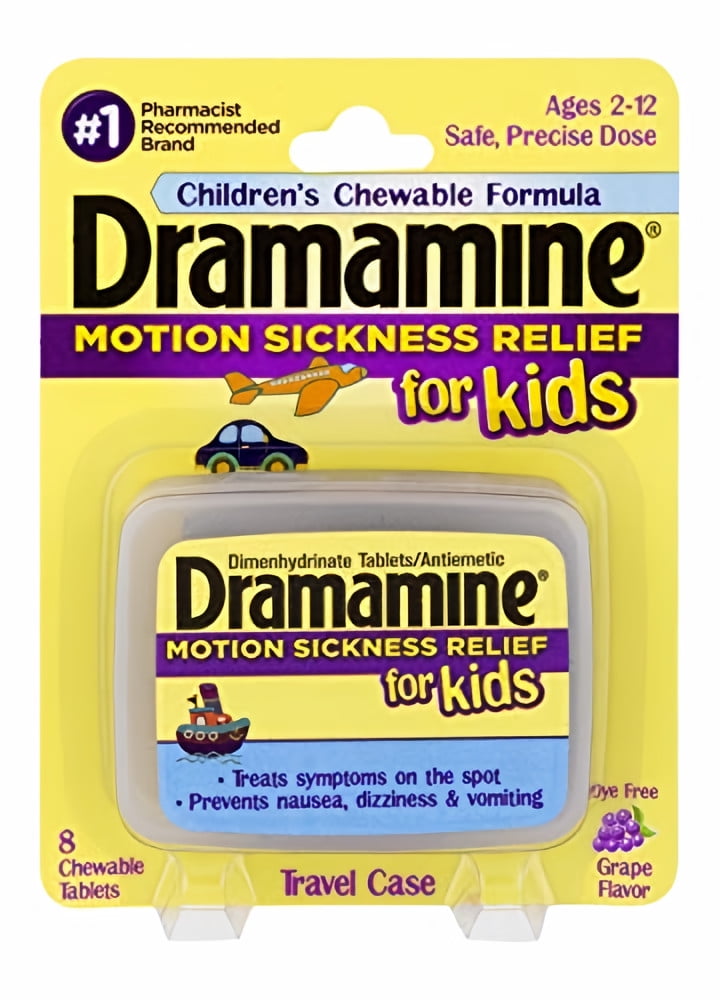 Dramamine Motion Sickness Relief for Kids Grape Flavor (Pack of 2)