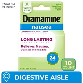 Dramamine Nausea Long Lasting, Nausea Relief Tablets, 10 Count