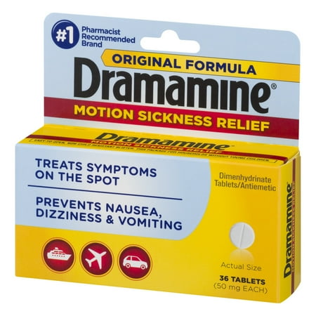 Dramamine Original, Motion Sickness Relief, Sensitive Stomach, 36 Count