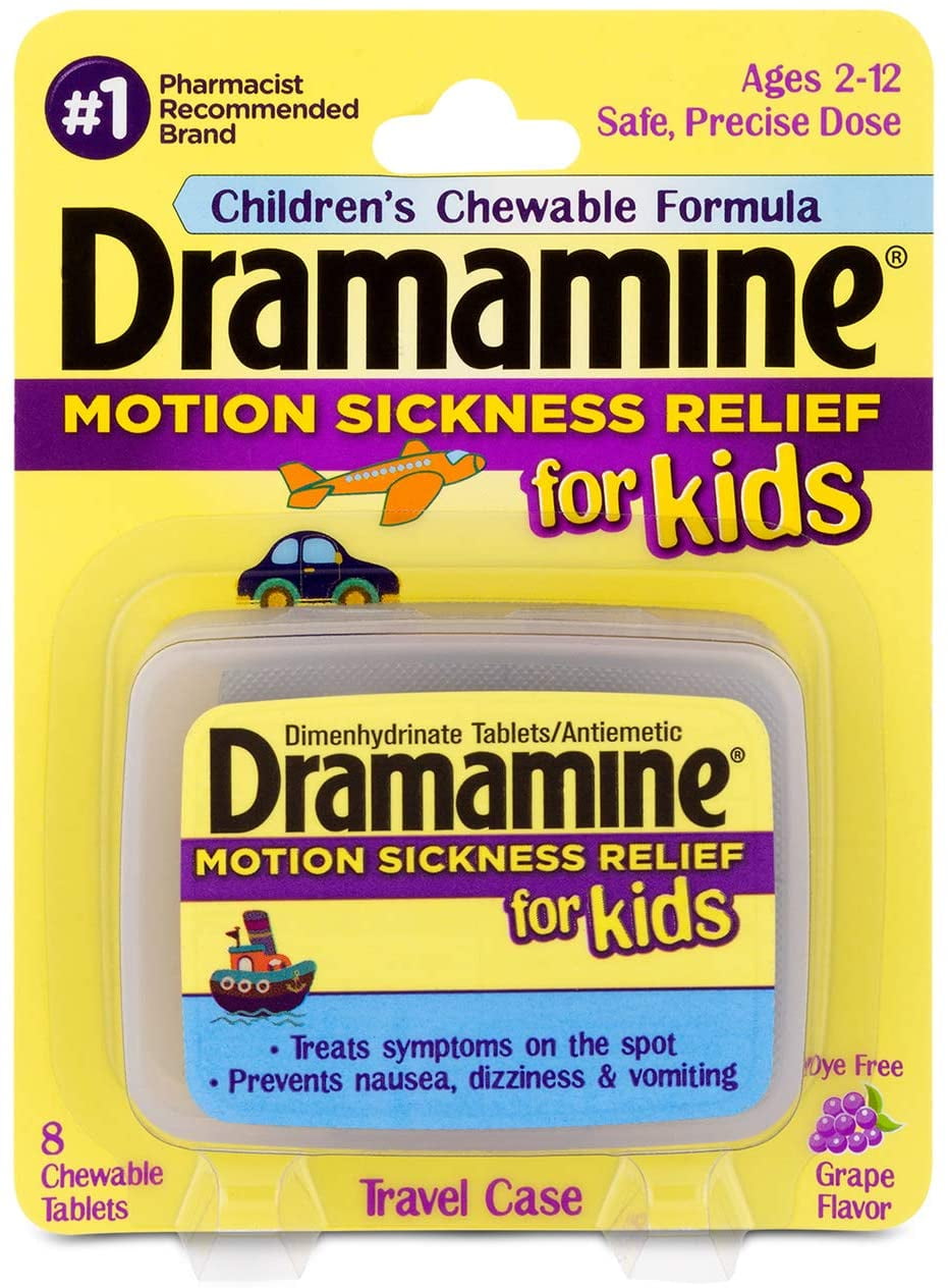 Dramamine for Kids Chewable Tablets, Grape Flavor 8 ea