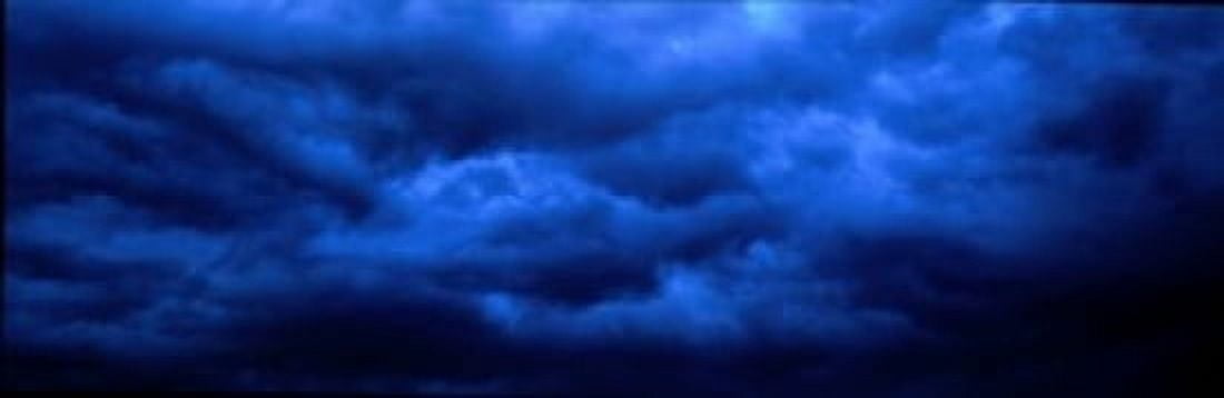 Dramatic Blue Clouds Canvas Art - Panoramic Images (18 x 6)