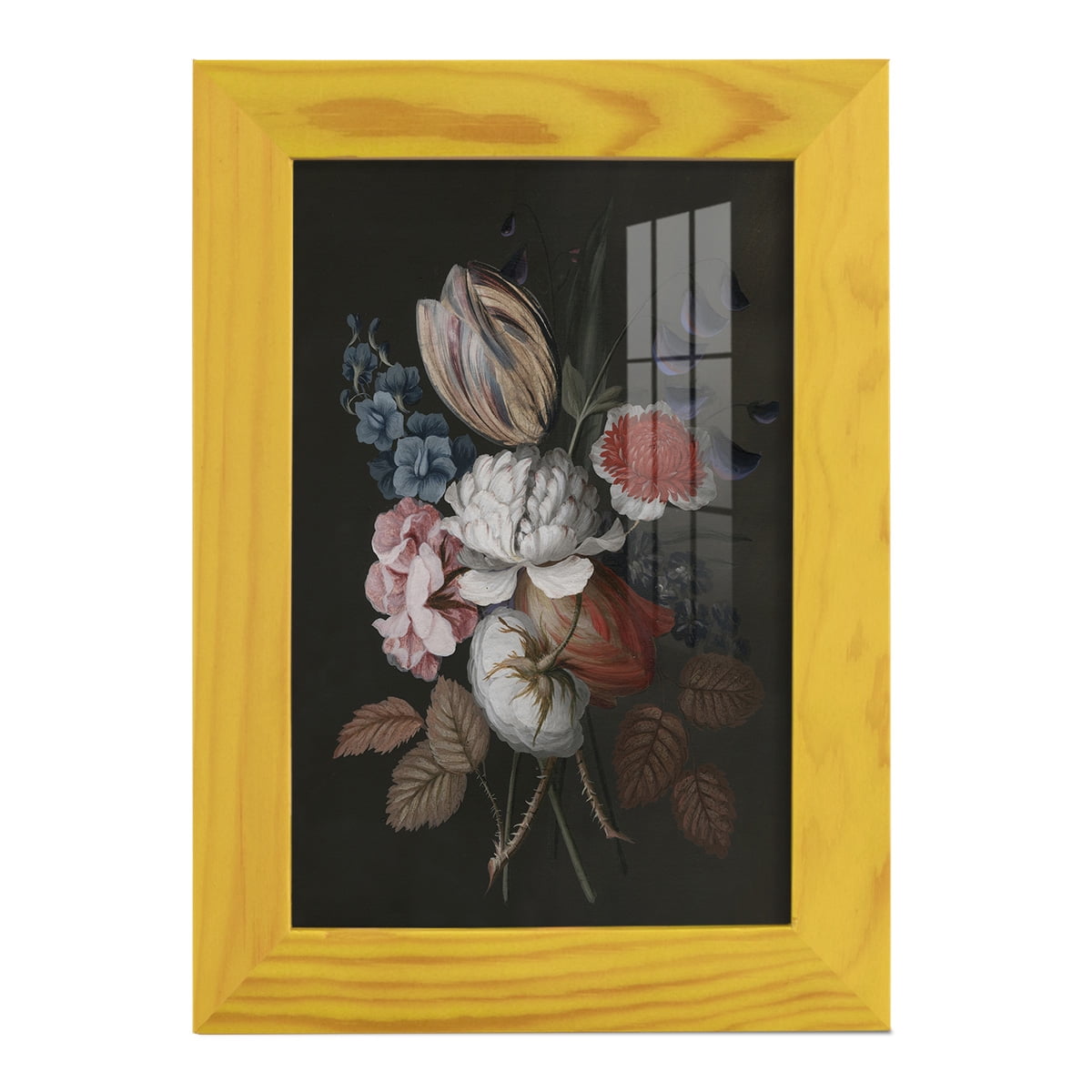 Dramatic Bouquet I -Framed Print w/glass-Sunflower Yellow