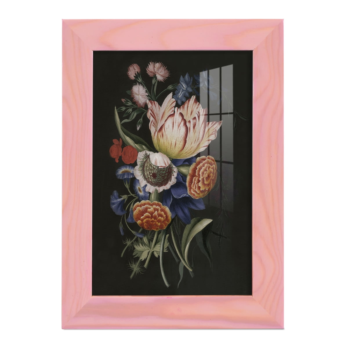 Dramatic Bouquet II -Framed Print w/glass-Sunset Pink