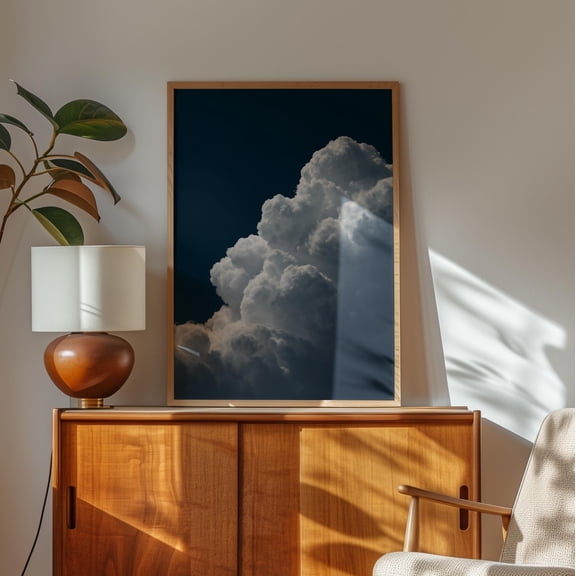 Dramatic Cumulus Cloud Photograph Atmospheric Neutral Wall Art 27 Home Decor Office Wall Art