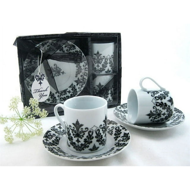 Dramatic Damask Espresso Cup Favor Set