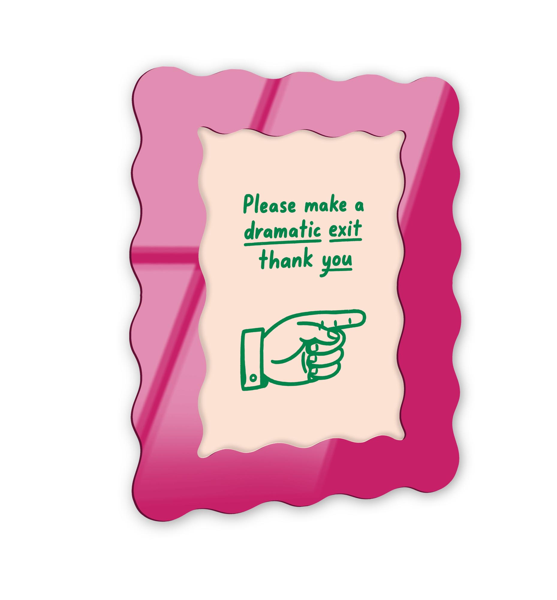 Dramatic Departure Typography Wall Art – Magenta Wavy Acrylic Wall ...