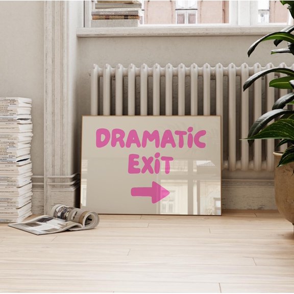 Dramatic Exit Hallway Retro Decor Wall Art Unframed Paper Print